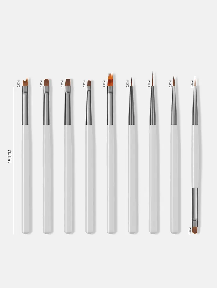 Set de pinceles para arte en uñas, 14 piezas, pinceles de diseño profesional, pinceles de línea fina 4