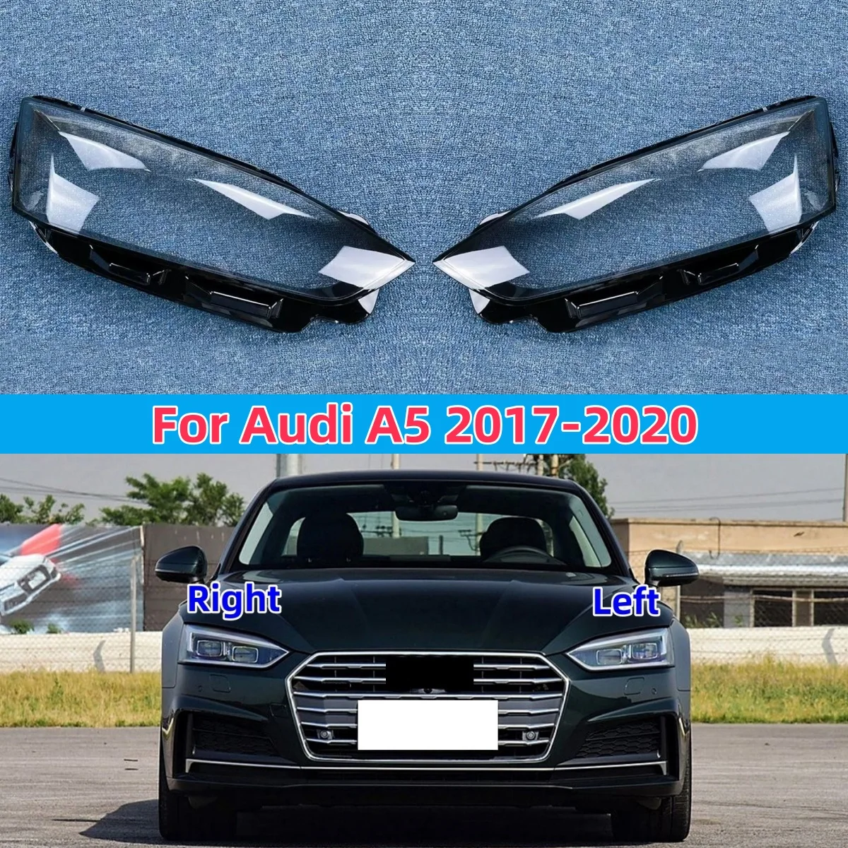 

Для Audi A5 2017 2018 2019 2020 автомобильные фары, прозрачный абажур, корпус фары, линза, абажур из плексигласа, замена корпуса