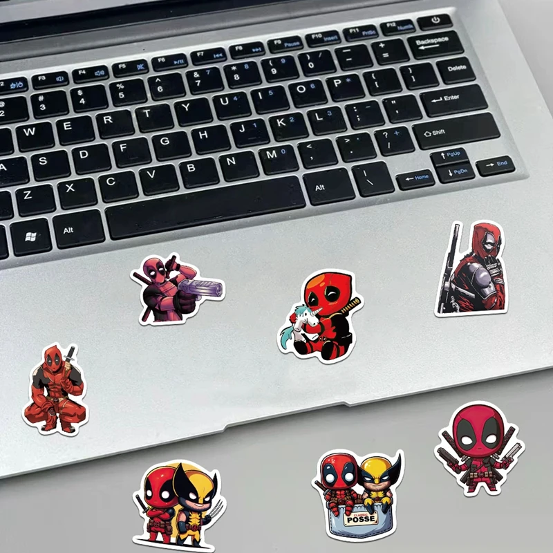 Movie Deadpool Wolverine Stickers 50PCS Disney Laptop Motorcycle Cartoon Anime Marvel Book Graffiti Sticker Pack Kids Toy Gift