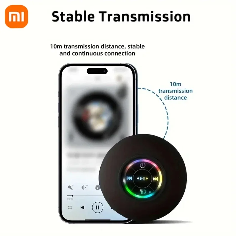 Xiaomi سماعة لاسلكية تعمل بالبلوتوث المتكلم LED IPX4 مقاوم للماء مكبر الصوت في الهواء الطلق الحمام كبير شفط كأس صندوق صوت ستيريو