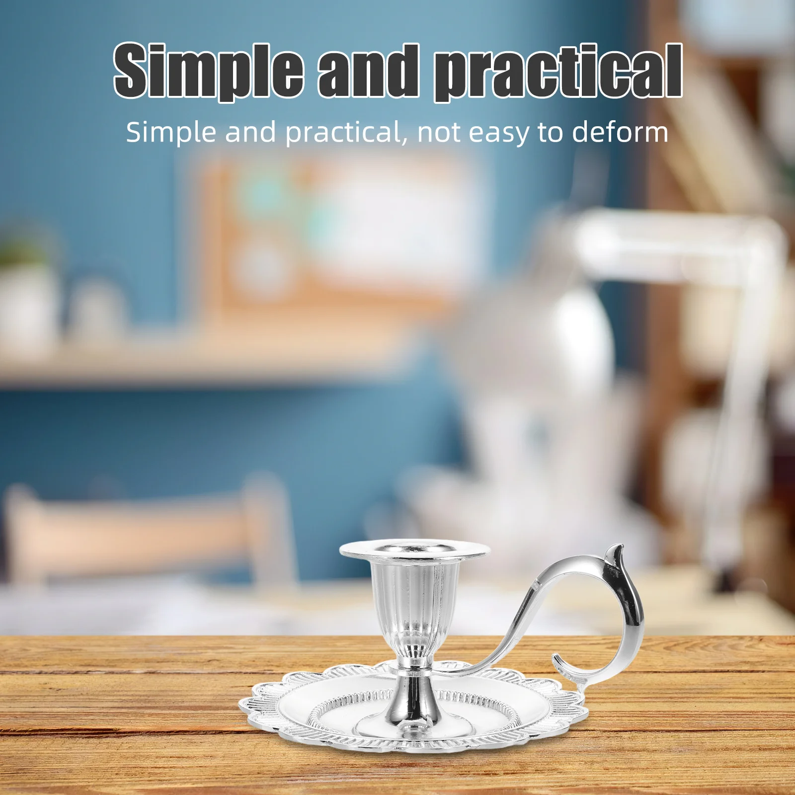 

Vintage Metal Tray Silver Finish Rustic Floral Plate Shabbat Candlesticks Farmhouse Holder Dinner Table