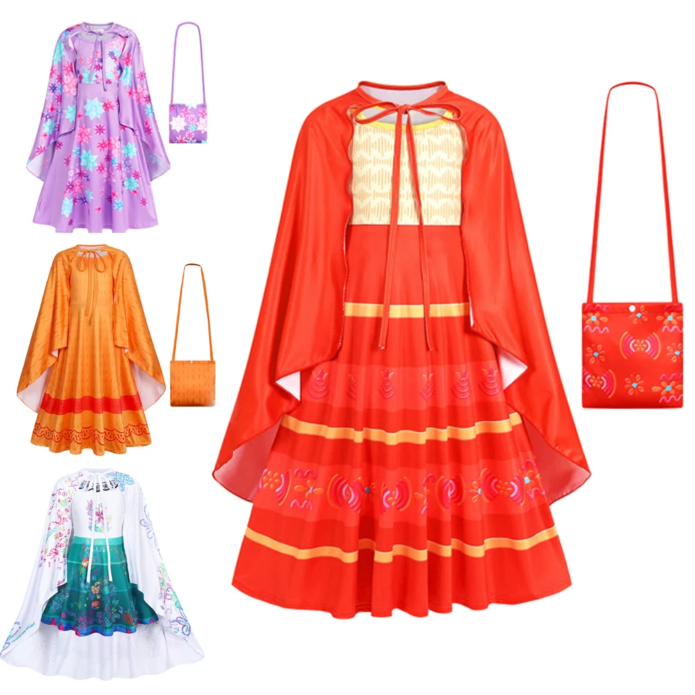 

Jurebecia Mirabel Costume Princess Isabela Madrigal Party Dolores Dress Up For Girls Spring Summer Dress