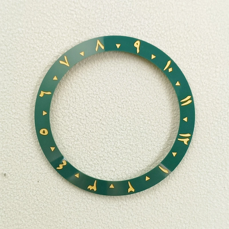 38mm Arabic Numerals Curved Ceramic Bezel Insert Inside Diameter 30.5mm Fits 40mm Men's Diver's Watch Case Replace Accessories