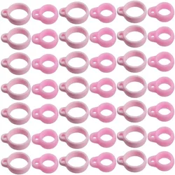 1 Box 60PCS Anti-Lost Silicone Rubber Rings 2 Sizes Pink Holder Silicone Pendant Multipurpose Adjustable Cases 8/13mm Necklace