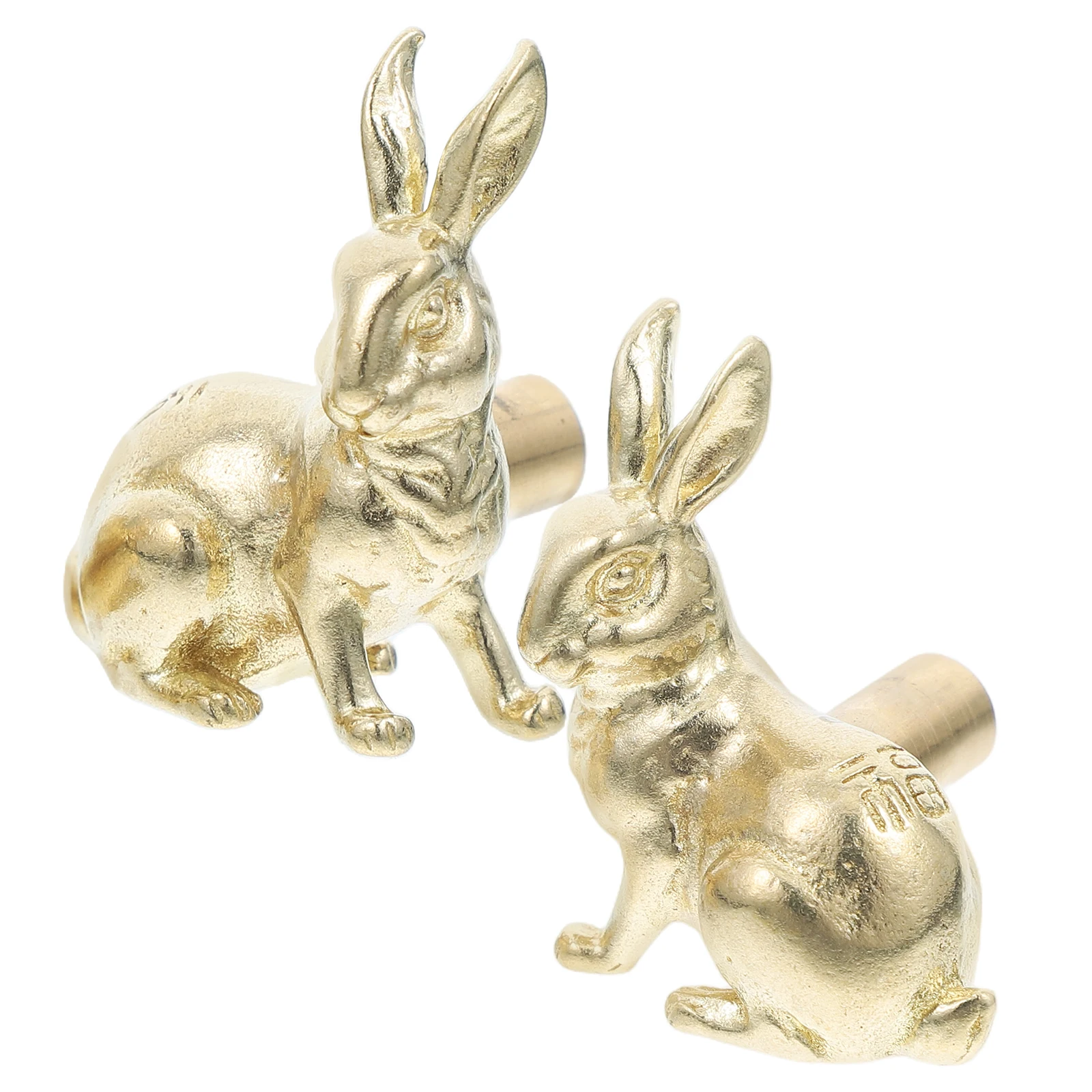 

2 Pcs Rabbit Cabinet Handle Drawer Vintage Door Knobs Nursery Golden Bunny Decor Brass Child Smooth Finish Easy Installation