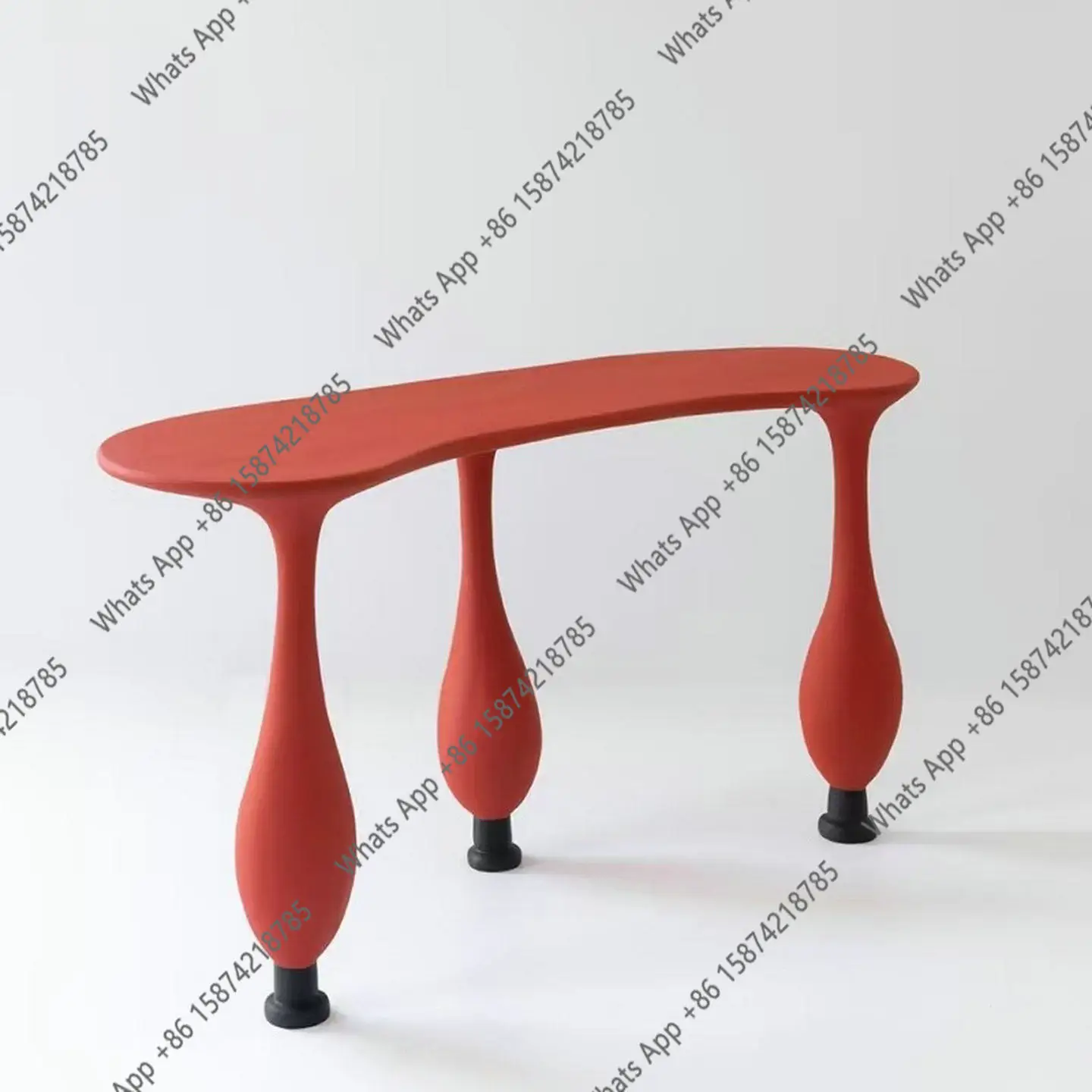 

Designer special-shaped entrance table, living room against the wall, modern simple solid wood end view table, decorative shelf