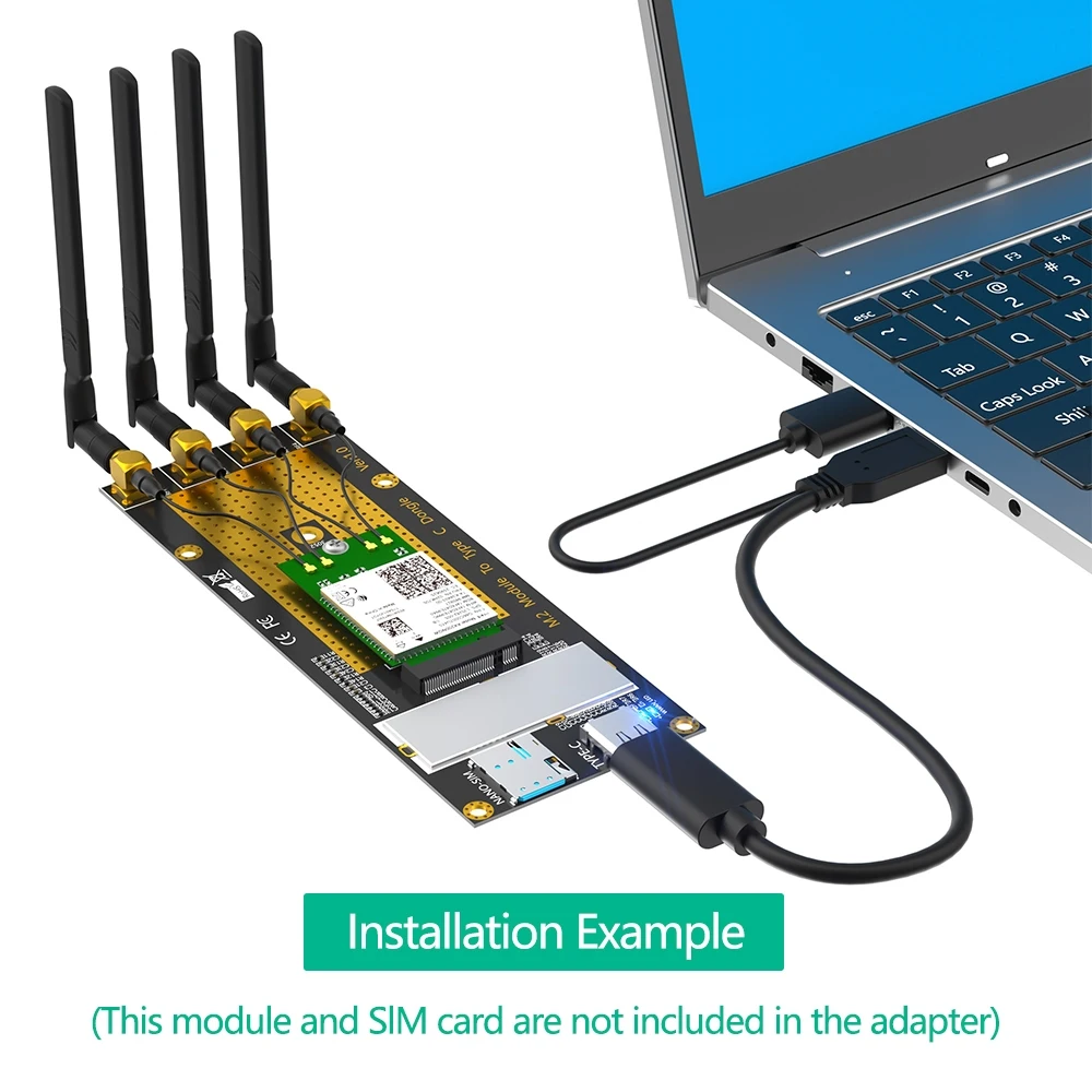 M.2 3G/4G/5G Module to Type C/USB 3.0 Adapter with NANO SIM Slot for RM500Q/RM500U /GM800 Module