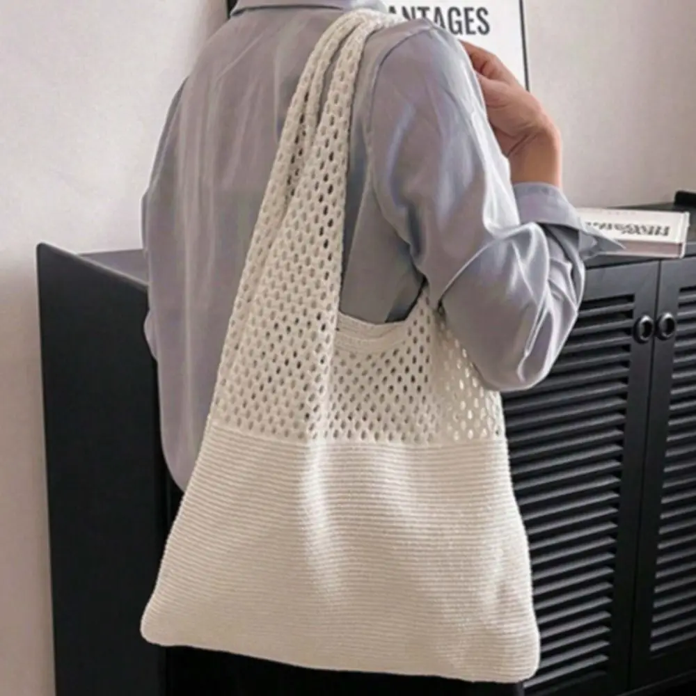 بلون الحياكة حقيبة كتف الجوف خارج سعة كبيرة البوهيمي الكروشيه حمل حقيبة تنوعا حقيبة يد منسوجة غير رسمية الإناث