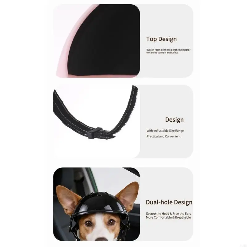 Small Dog Helmet with Adjustable Chin Strap Shock Absorbion Foam Padded JOMD