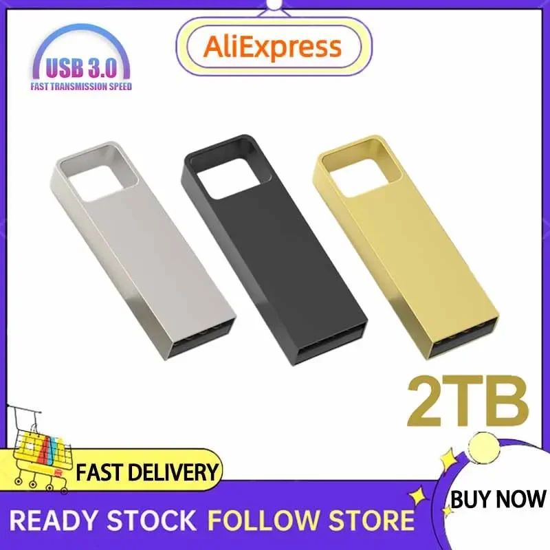 USB Flash Drive 2TB Metal Real Capacity High Speed Memory Stick USB 3.0 Flash Pen Drive 1TB Business Gift Storage U Disk