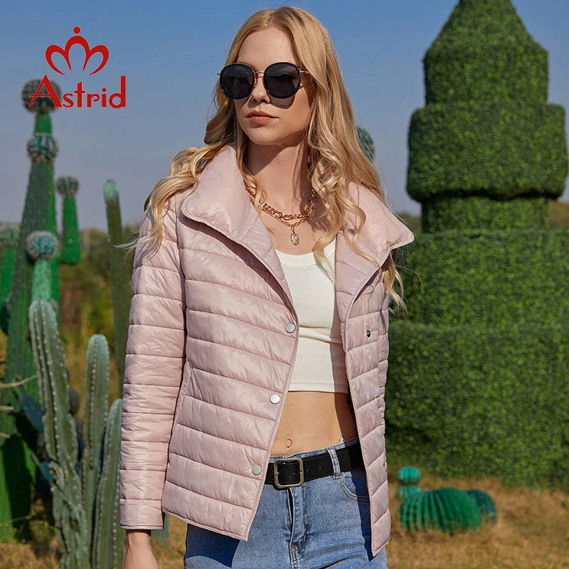 Astrid 2022 Spring Women Parkas Fashion Padded Coats Women Elegant Buttons Belt Turn Down Collar Jackets Female Ladies ZM-28T89