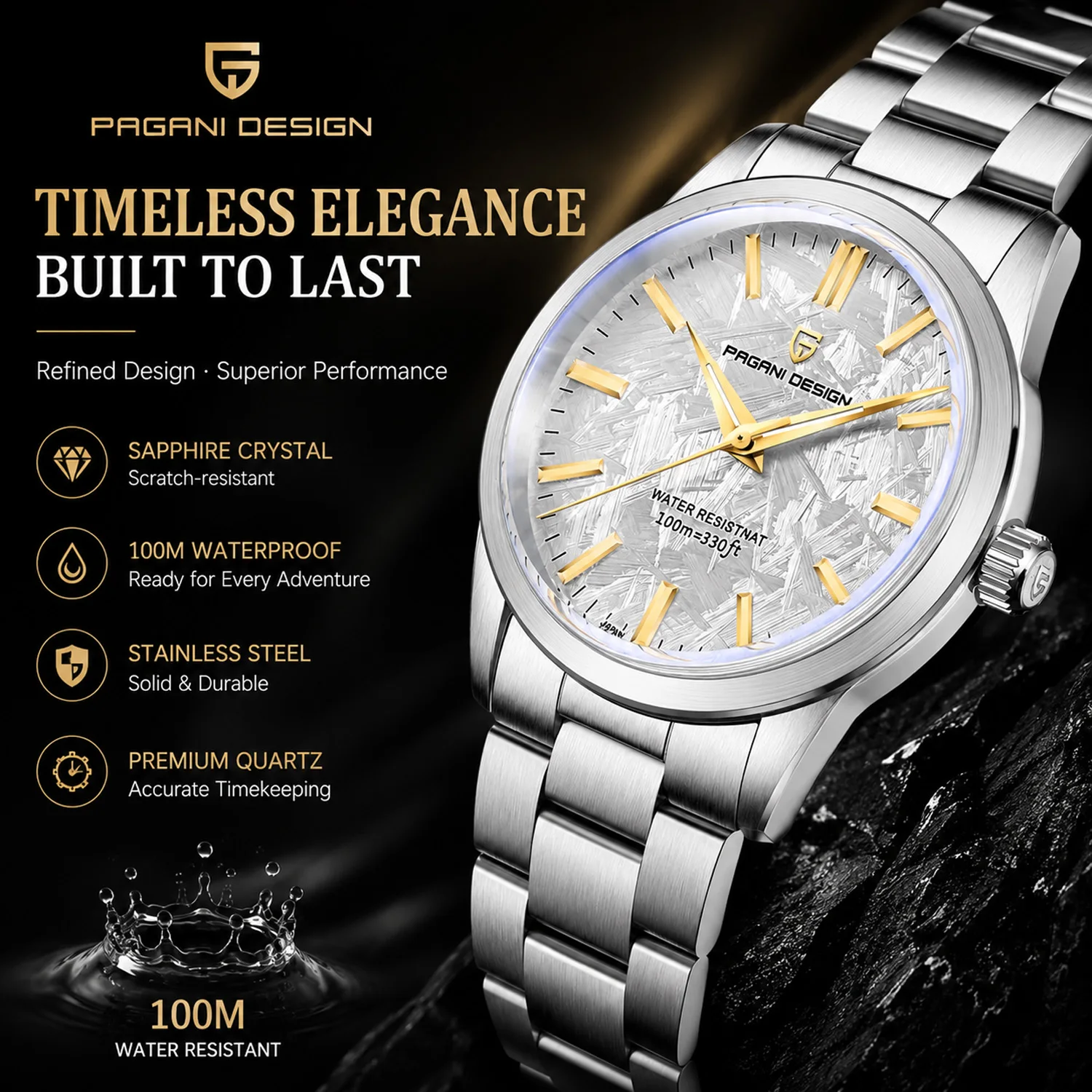 PAGANI DESIGN 2026 New40MM Men Quartz Watches Japan TMI VH31 Luxury Business Sapphire 316L Stainless Steel 100M Waterproof Watch
