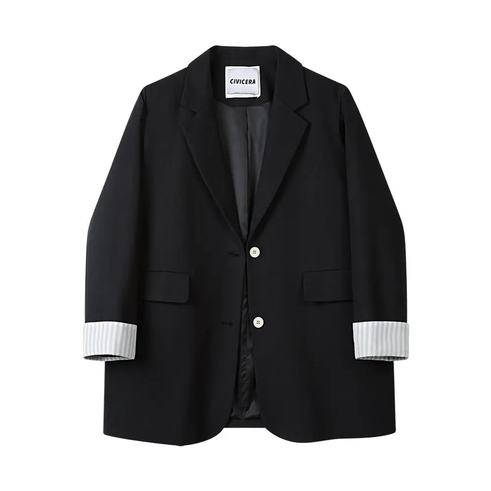 

SuperAen Patchwork Long-sleeved Blazer for Women 2026 Spring New Korean Style Casual Loose Oversize Blazer