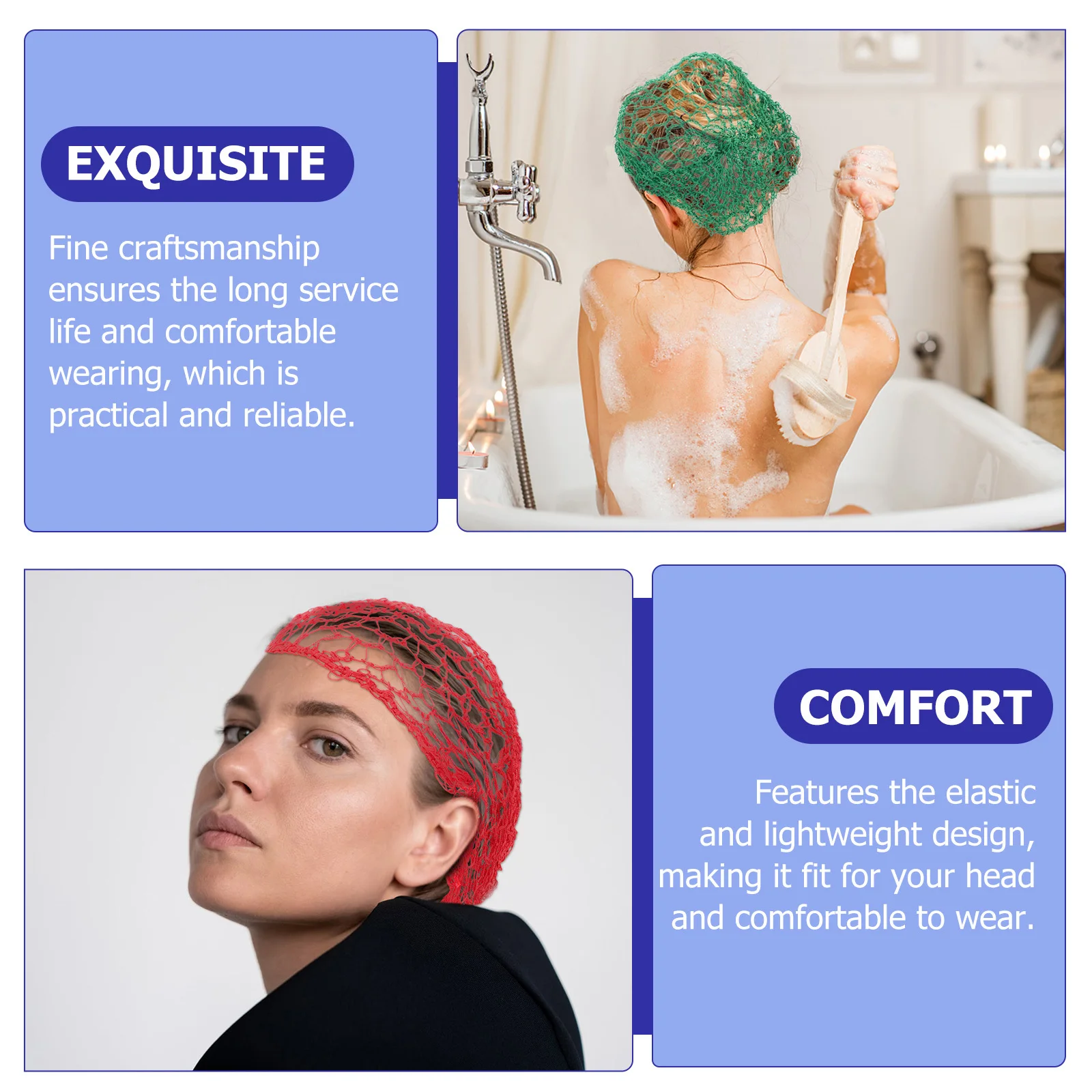 

5Pcs High Quality Hair Net Covers Lightweight Durable Practical for Women Long Extensions Sleep Protection