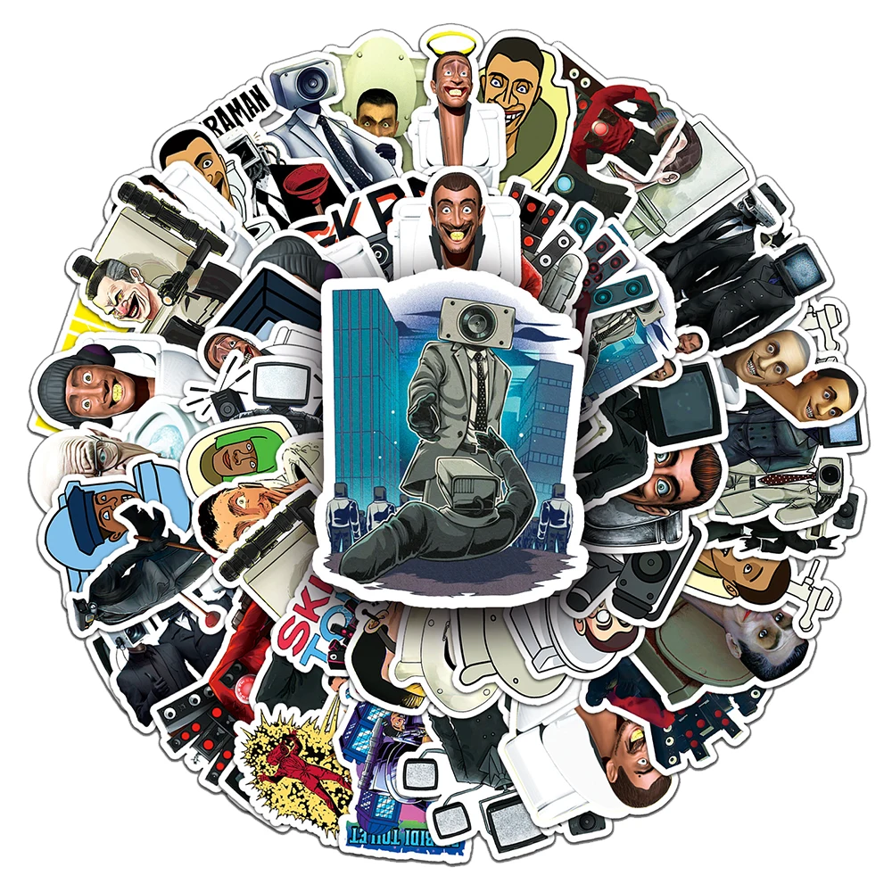 10/30/60 pçs dos desenhos animados skibidi toalete graffiti adesivos engraçado jogo decalques diy papelaria mala telefone portátil legal pvc adesivo brinquedo