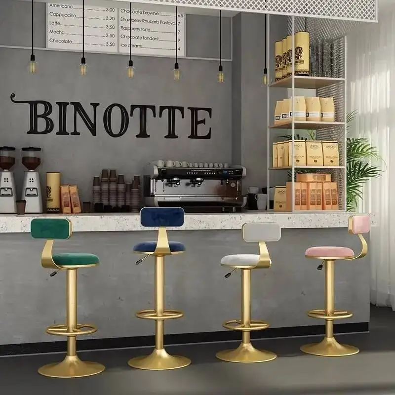 ضوء بار فاخر الدورية رفع مسند الظهر كرسي طويل الساق مقعد مرتفع مطعم مريح لينة حقيبة مسند الظهر كرسي كراسي الطعام