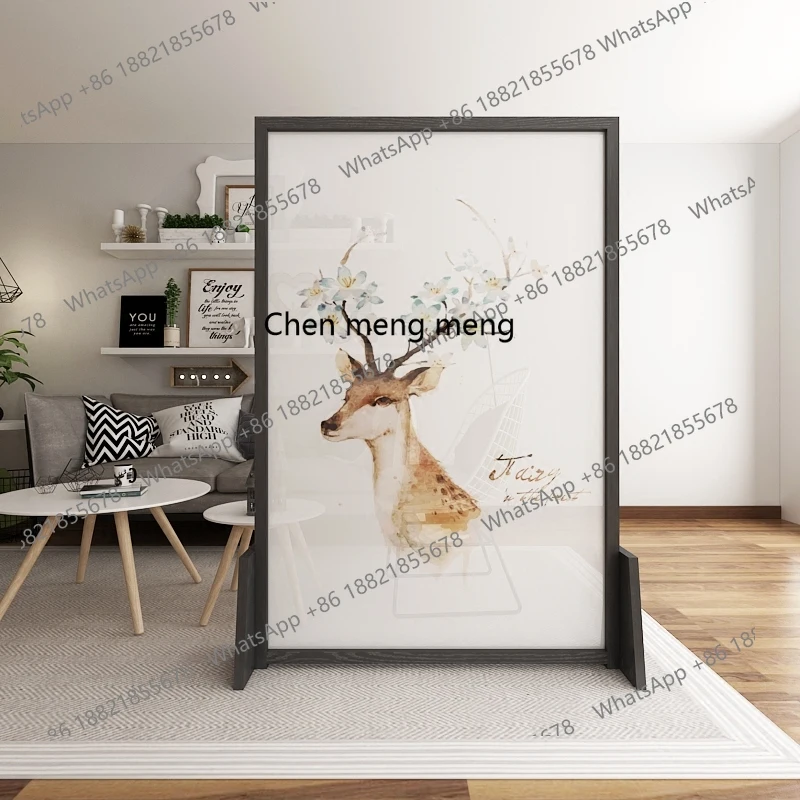 

Nordic screen partition modern simple and fashionable living room solid wood European seat screen