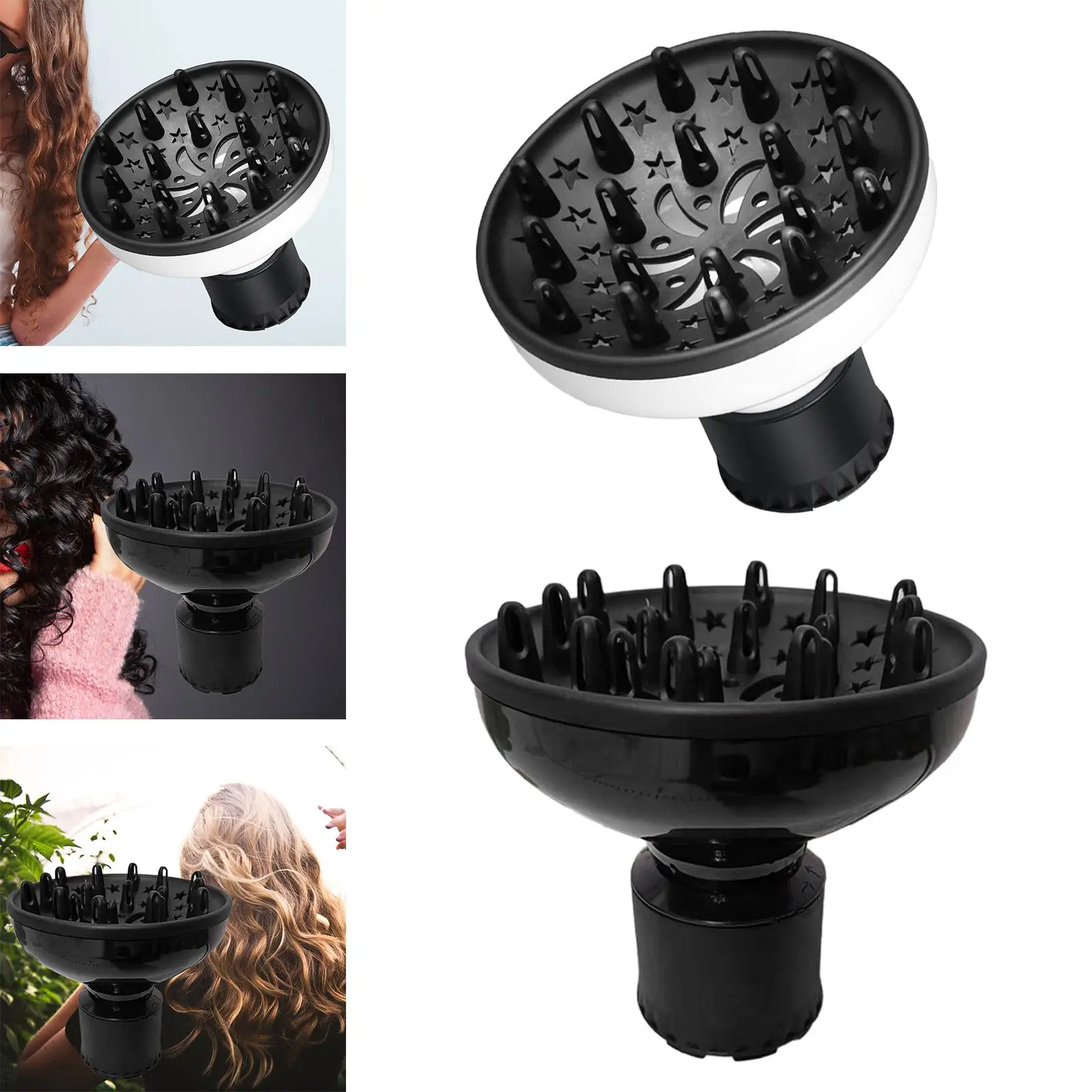 Föhn Diffuser, Aanpasbaar Voor Diameter 3.8Cm Tot 6Cm Haardrogers En Blowers Haardroger Gehechtheid Draagbaar