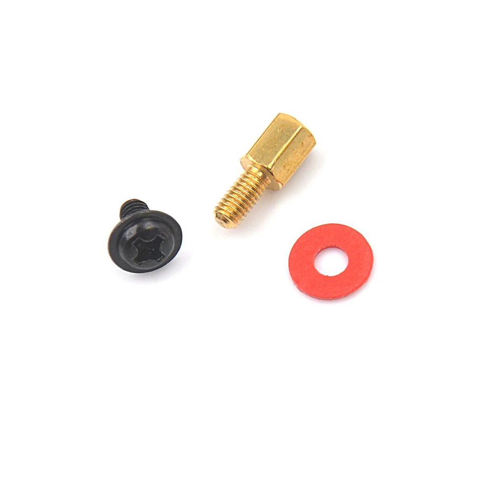 36pcs( 12x Screw+12x Motherboard Riser +12x Washer) 6.5mm 6-32-M3 Computer Golden Motherboard Riser+Silver Screws + Red Washers