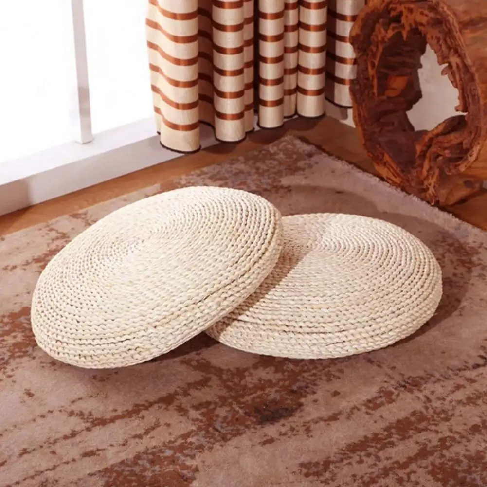 30/40 cm Natural Straw Cushion Round Tatami Handmade Weave Eco-friendly Pillow Floor Seat for Garden Balcony Mat cojines Decor