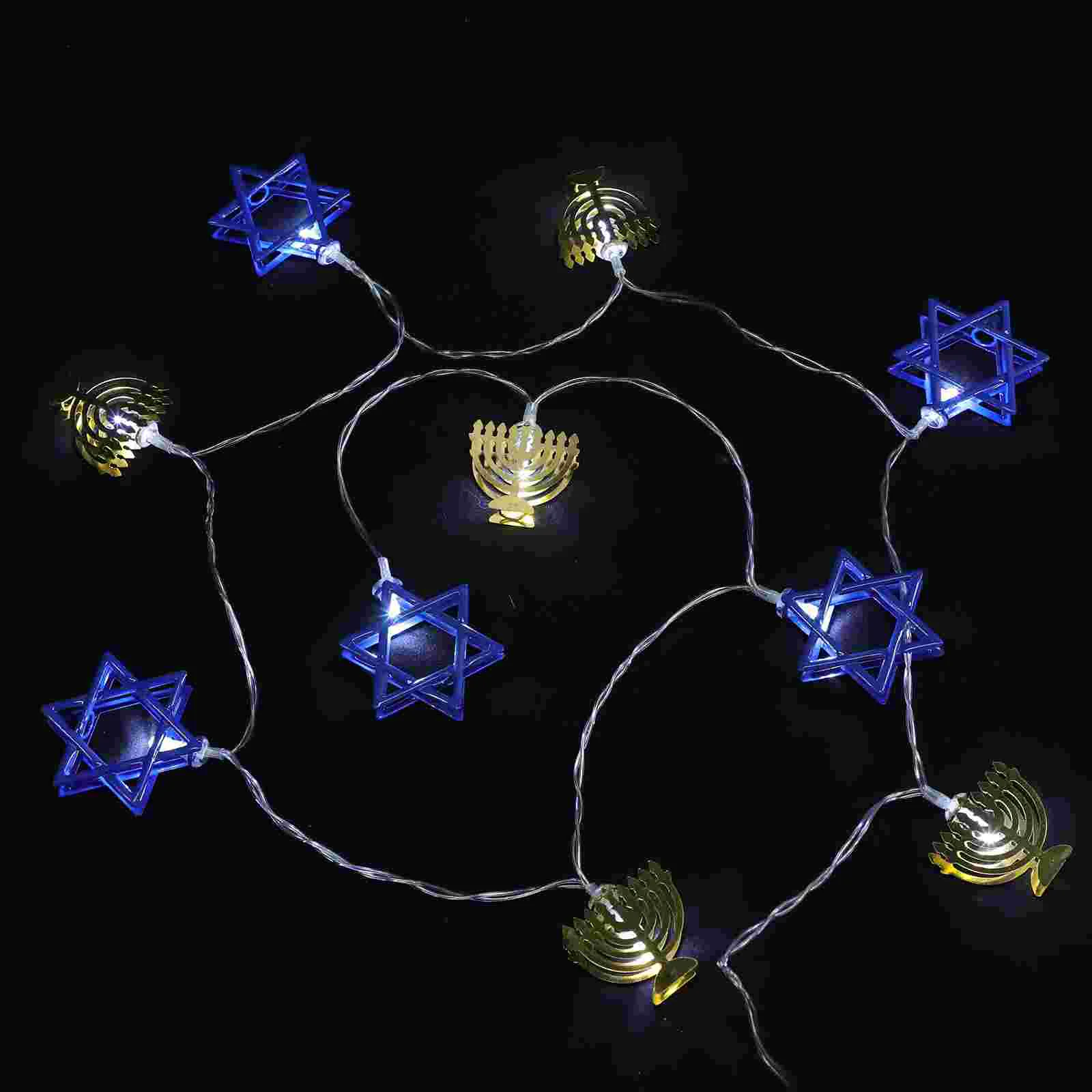 Hanukkah String Lights Chanukah Decorations Indoor Fairy Powered Ornament LED