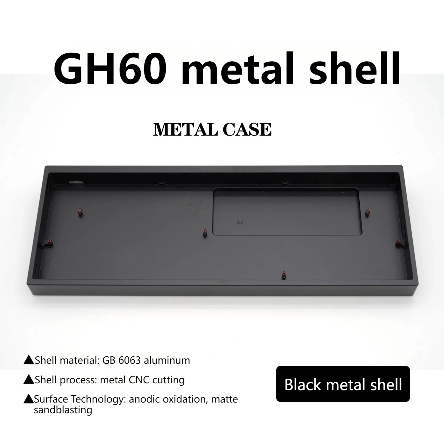 GH60 Aluminum Case Metal Shell Anodized Shell Customized Fine Carving Keyboard Shell for Wooting60 Mechanical Keyboard Gifts