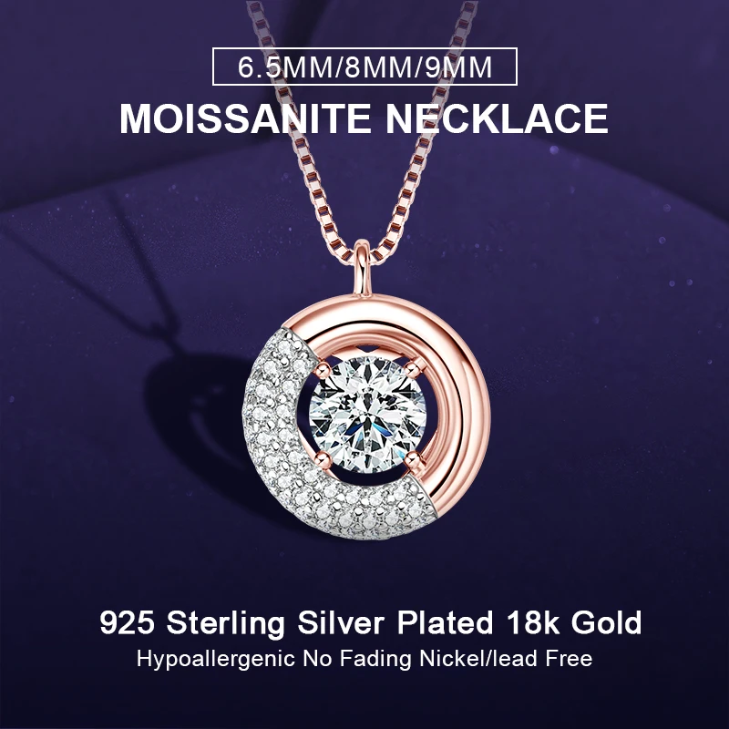 IOGOU Luxury Full D Moissanite Diamond Pendant Necklace for Women 925 Sterling Silver 2025 Trend 1.30CT 2.46CT 3.65CT Necklaces