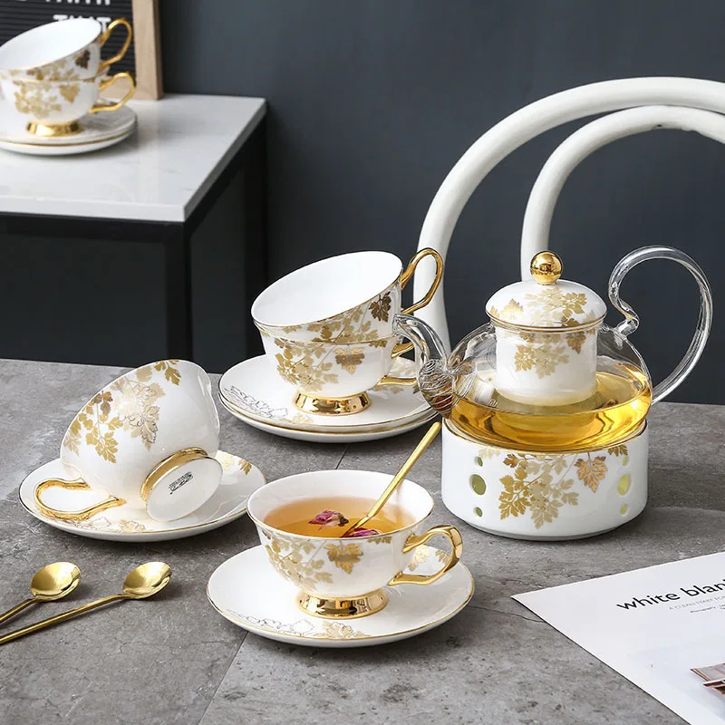 Luxury Bone China Coffee Set, Cup, Saucer Spoon, Afternoon Tea Set, Ceramic Mug, Sugar Bowl, Creamer Teapot, Drinkware