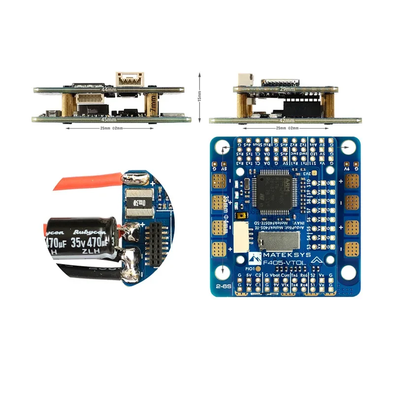 MATEKSYS F405-VTOL 2-6S LiPo Flight Controller