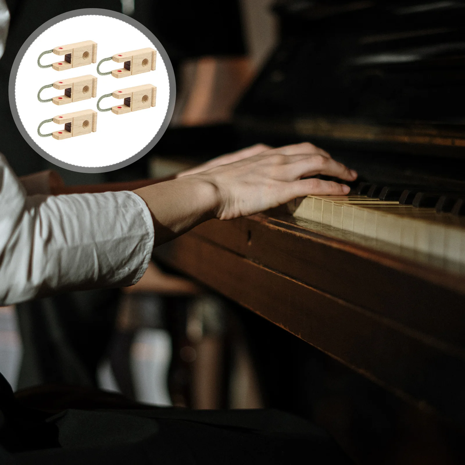 

5pcs Piano Middle Pedestals Polished Wood Replacement For Piano Repairing Tools Shaft Racks Tuning Supplies Instrument Parts