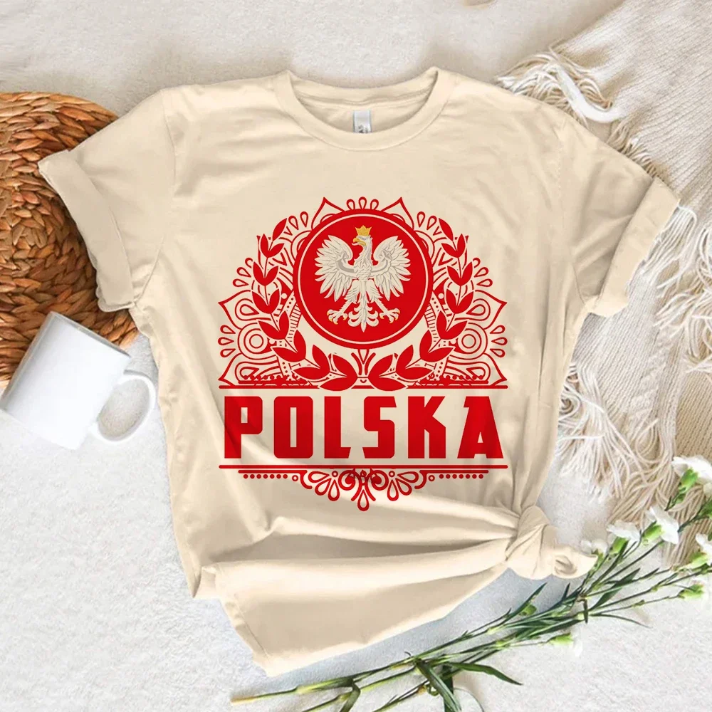 Polen Active Wear Grafik T-Shirt dehnbar elegante moderne Freizeit kleidung