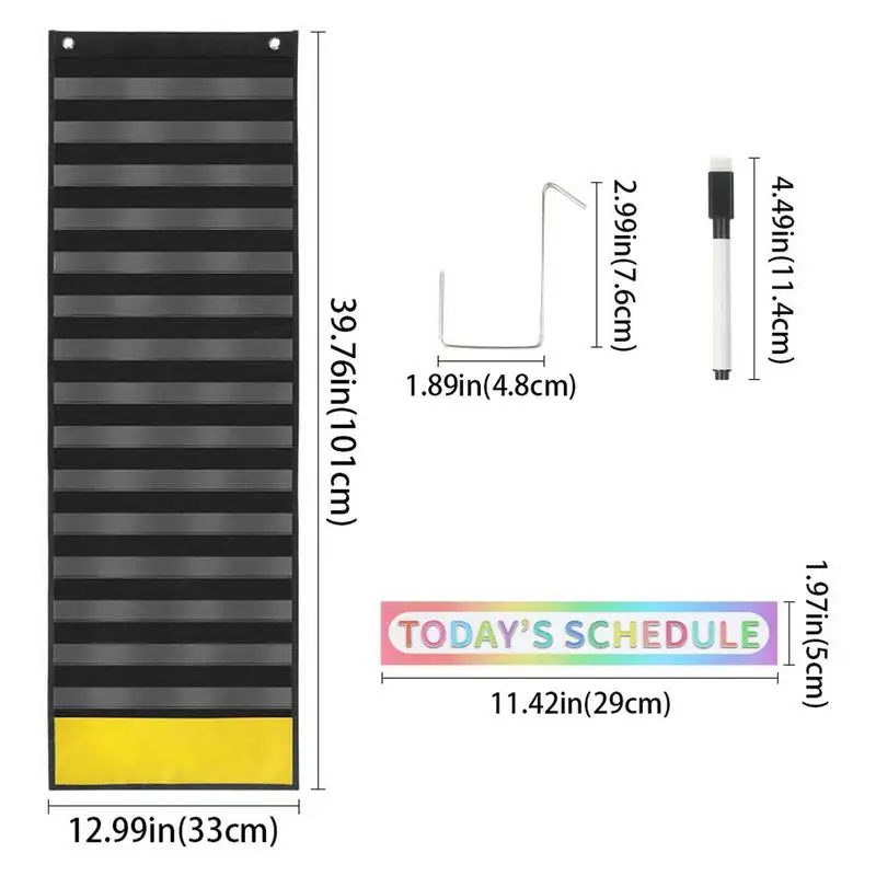 Daily Schedule Pocket Chart School Classroom Home 151 Kids Calendar Hanging Bag Door Wall Mount Schedule Pocket