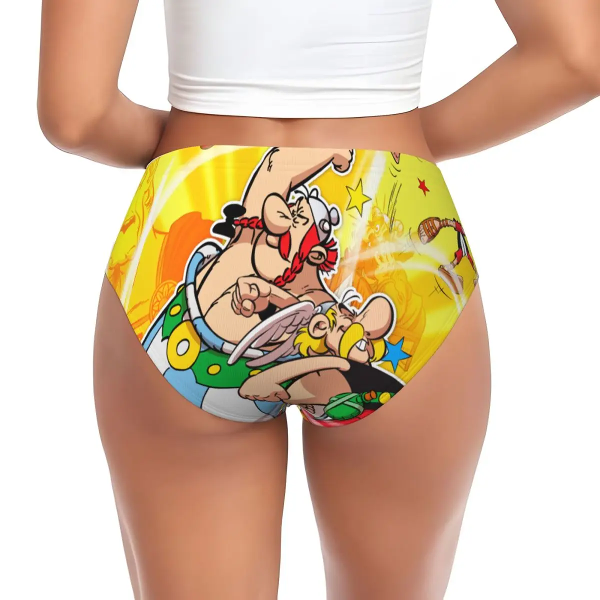 Bragas personalizadas de Adventure Comic Asterix para mujer, ropa interior femenina, calzoncillos transpirables de Manga Getafix Obelix