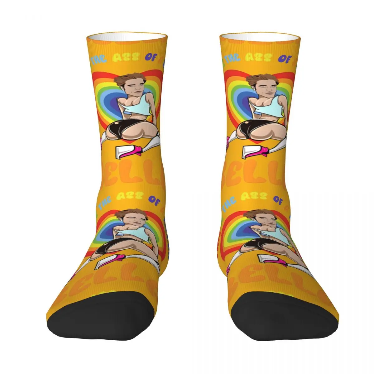 Couple Socks This Is The Ass Of A Killer Funny LGBT Rainbow Stockings Funny Soft Socks Design Outdoor Sports Anti-Slip Socks