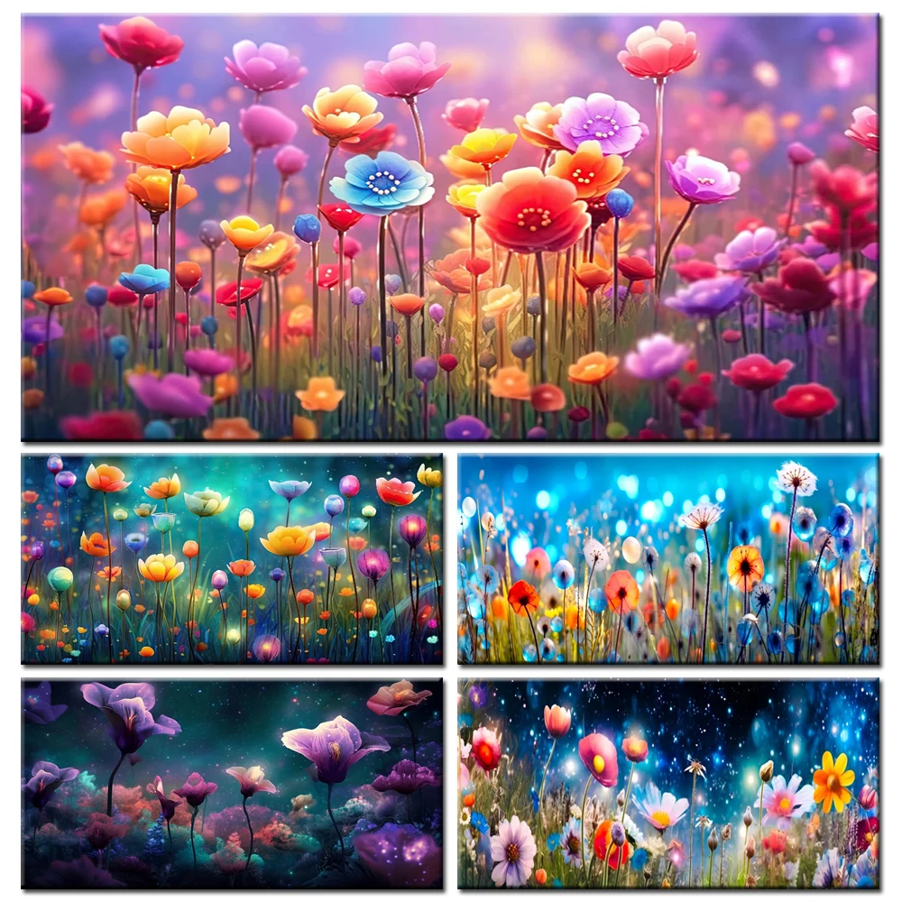 5D DIY Diamond Painting Beautiful flowers Mosaic Embroidery Full Drill Cross Stitch Rhinestones Home Decor J3514