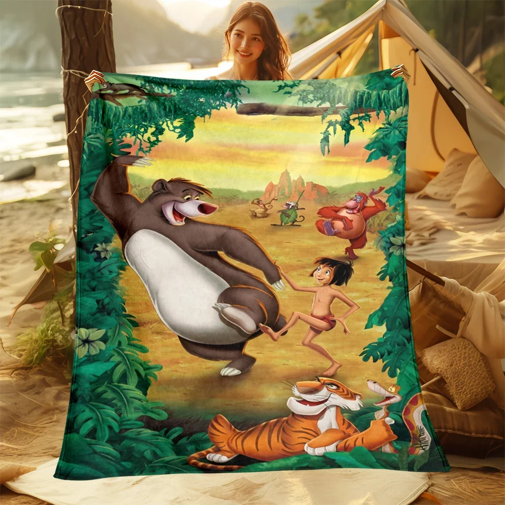 MINISO The Jungle Book HD Art Print Blanket.Oversized Soft Warm Flannel All-season Blanket.Use Sofas,Picnic,Camping Blankets