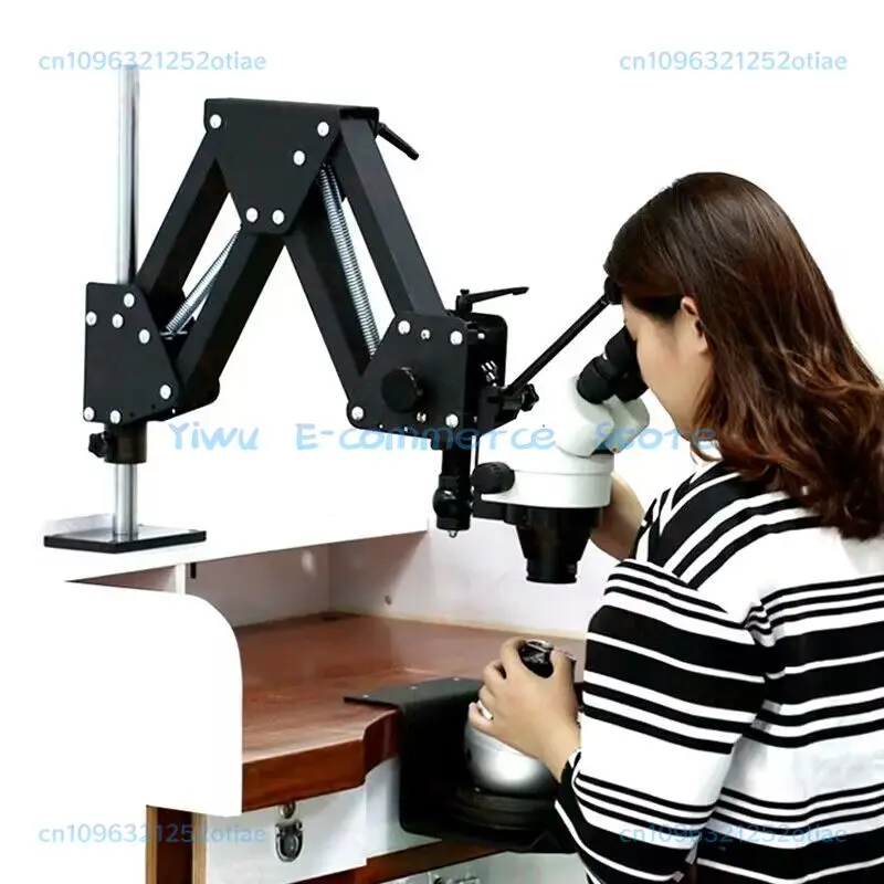 NEW Adjustable Extension Type Jewelry Jade Making Trinocular Binocular Stereo Microscope Spring Stand Holder Bracket Base BB