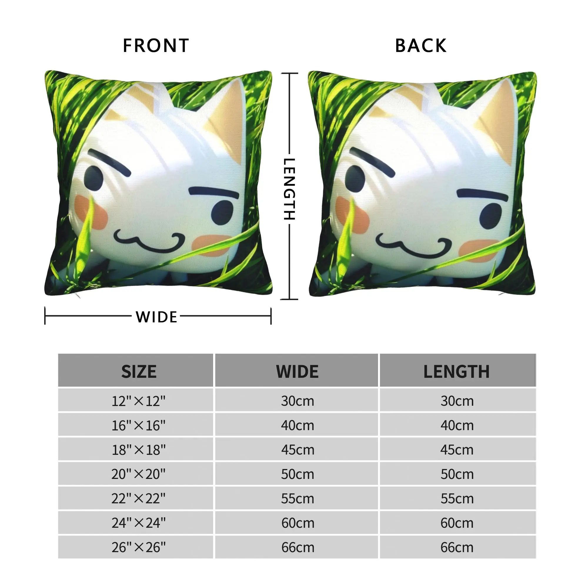 Toro Inoue Cat Pillowcase Polyester Cushion Cover Gift Kawaii Neko Throw Pillow Case Cover Home Zippered 45X45cm