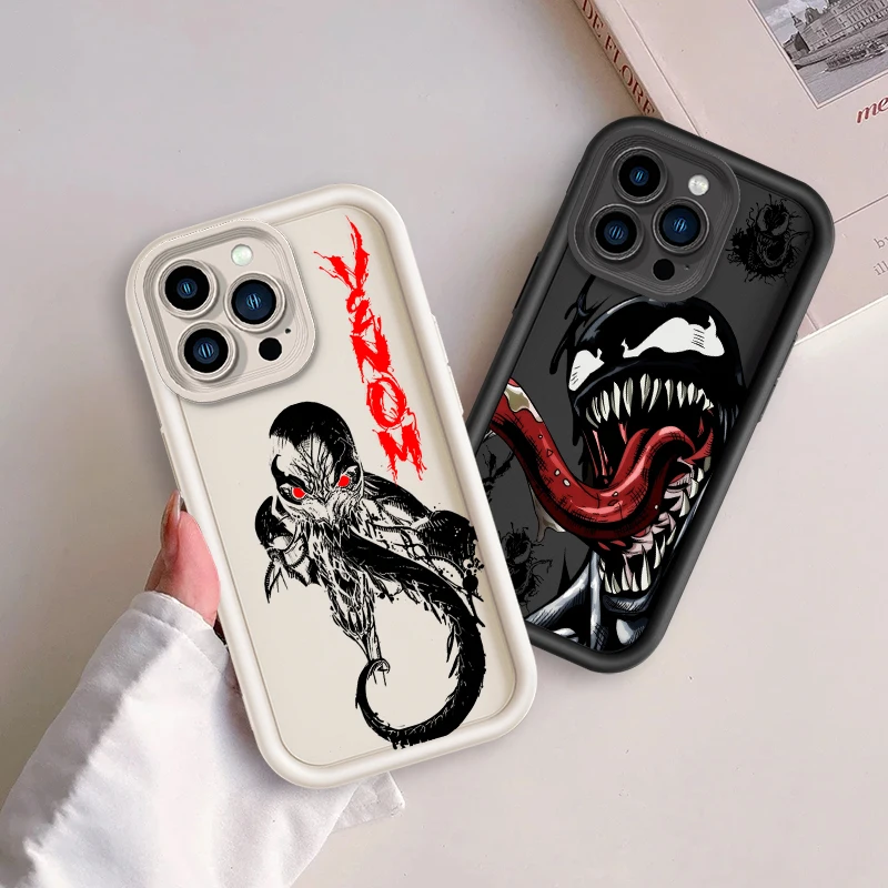 Marvel Venom Cool Eye Ladder For Apple iPhone 15 14 13 12 11 XS XR X Pro Max Plus TPU Phone Case