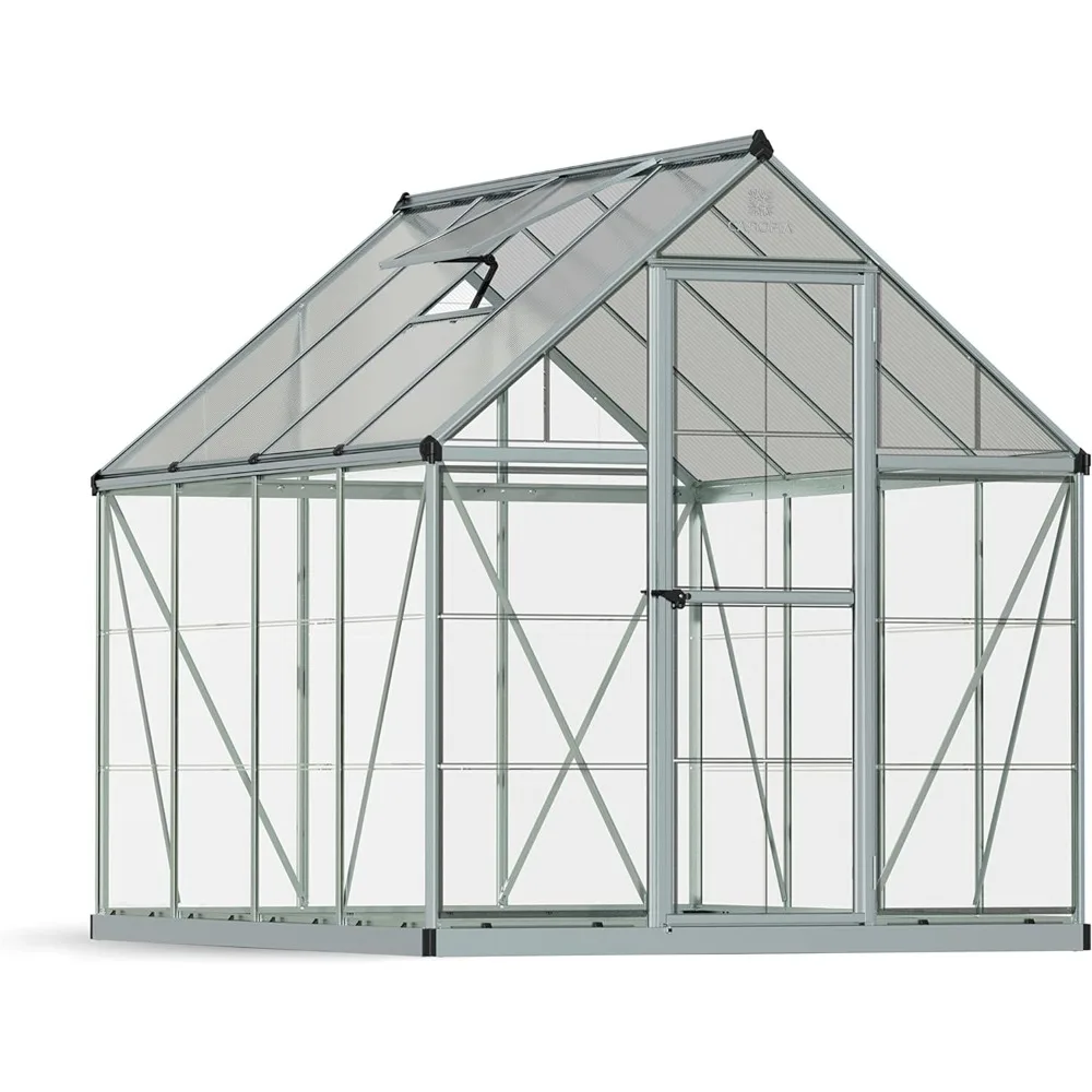 Greenhouse Garden 6' X 8' Greenhouse - Silver Prefabricated House Outdoor Buildings Supplies Home