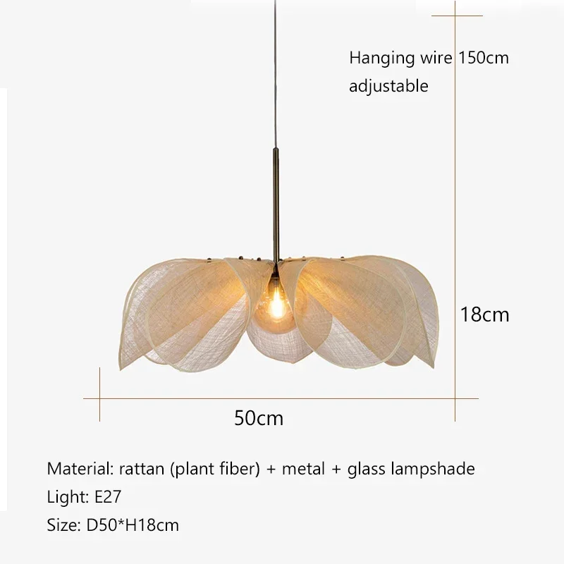 Vintage Stof Plafond Hanglamp Wabi Sabi Japan Plafond Hanglamp Woonkamer Restaurant Hotel Kroonluchter Sfeerlicht