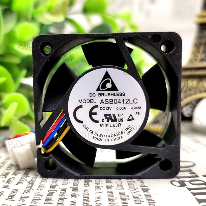 S New for  Delta ASB0412LC 4cm DC12V 0.06A 4-wire cooling fan#QW
