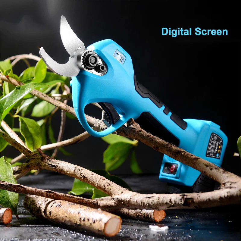 2025Digital Display 28mm Cordless Electric Pruning Shears Battery-powered Bonsai Pruning Scissors Pruning Shears