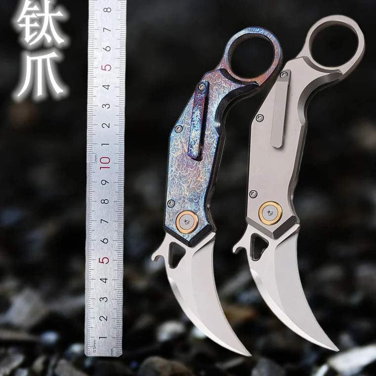 

Outdoor camping EDC small folding knife 14C28N steel blade camping hunting portable tool express knife claws fruit knife