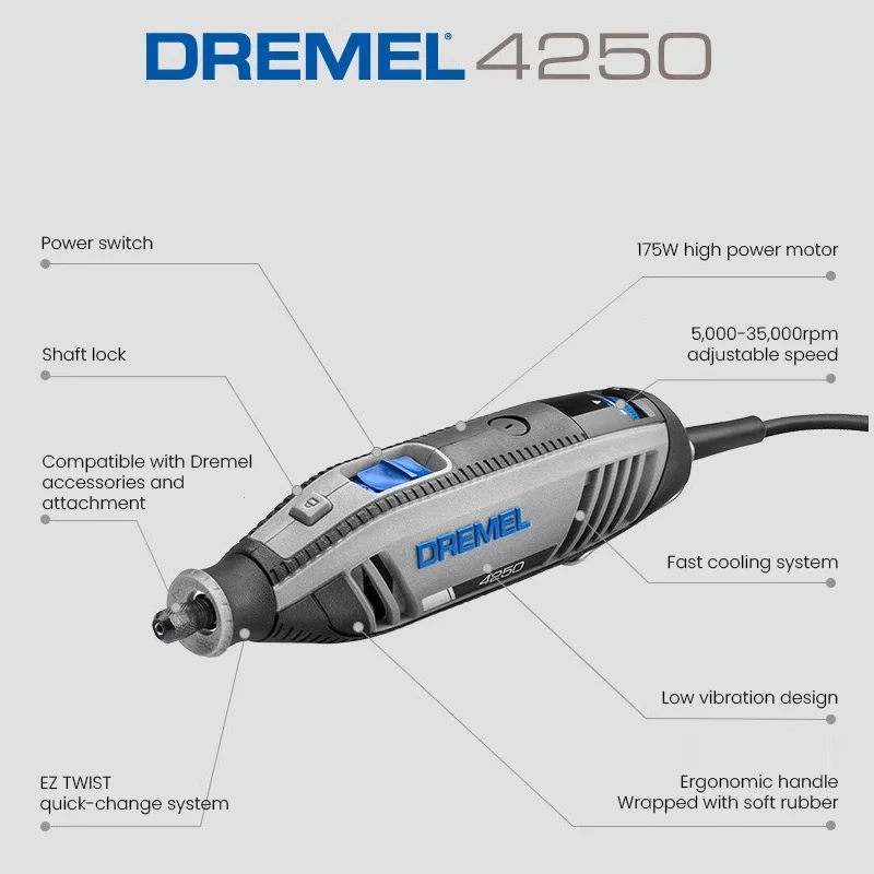 Dremel 3000/4250 Mini Grinder Rotary Tools 10-35 Pcs Accessories Rechargeable Grinder Engraver Electric Polisher Cutting Machine view 6