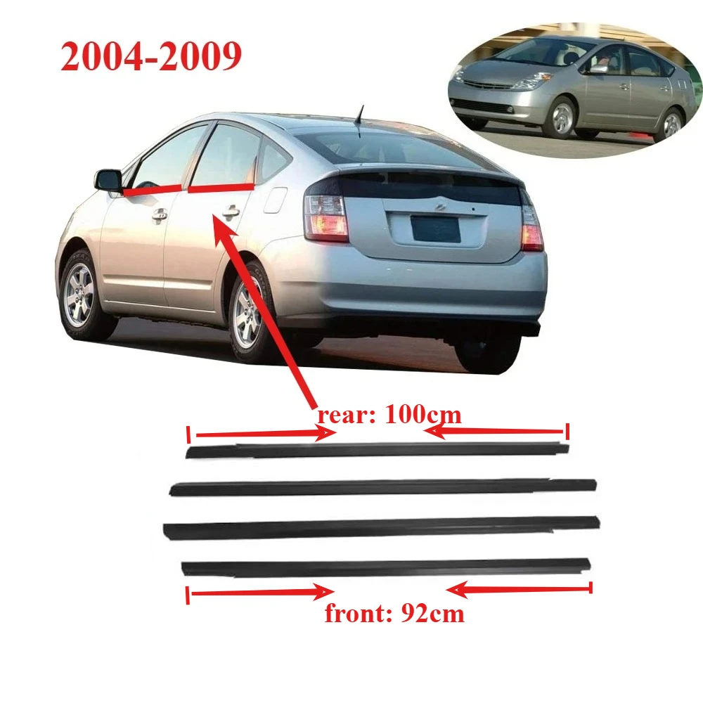 4 قطع من الزجاج الأسود السير الوقائي لتويوتا بريوس 2004-2009 ويندوز الزجاج المطاط ل بريوس C Phv خارج 75720-47010 #1