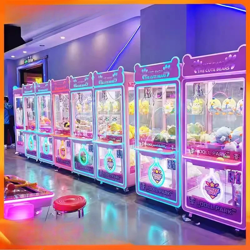 Macchina per afferrare bambole completamente trasparente, macchina per bambole da pesca e da appendere a gettoni