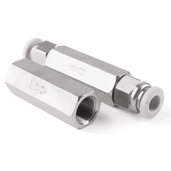 Air Check Valve 6mm 8mm 10mm 1/4 OD Hose One Way Valve Air Gas Single Way Brass Valve Air Compressor Pipe Fitting Adapter