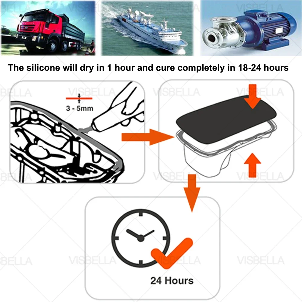 RTV Car Motor Gap Seal colla colla adesiva forte attrezzatura per la riparazione pasta sigillante ad alta temperatura guarnizione in Silicone neutro