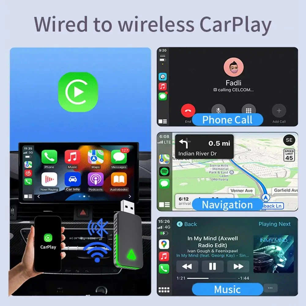 محول CarPlay اللاسلكي CarPlay اللاسلكي Android Auto AI Smart Box أنظمة السيارة الذكية للسيارة مع CarPlay السلكي